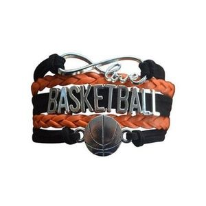 Girls Basketball Bracelet - Black & Orange